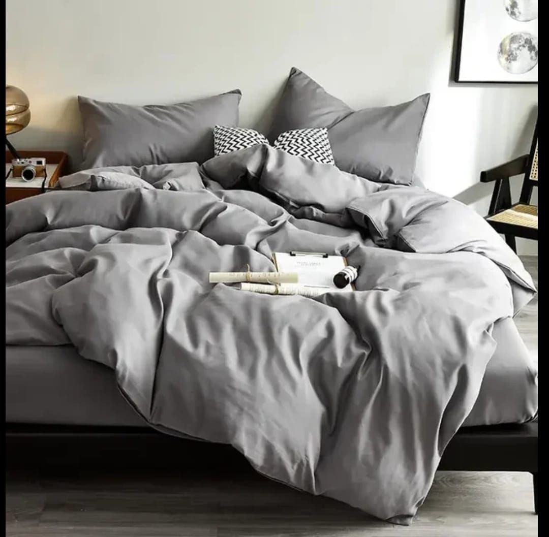 4pc Plain High Quality Duvet Cover Set _0