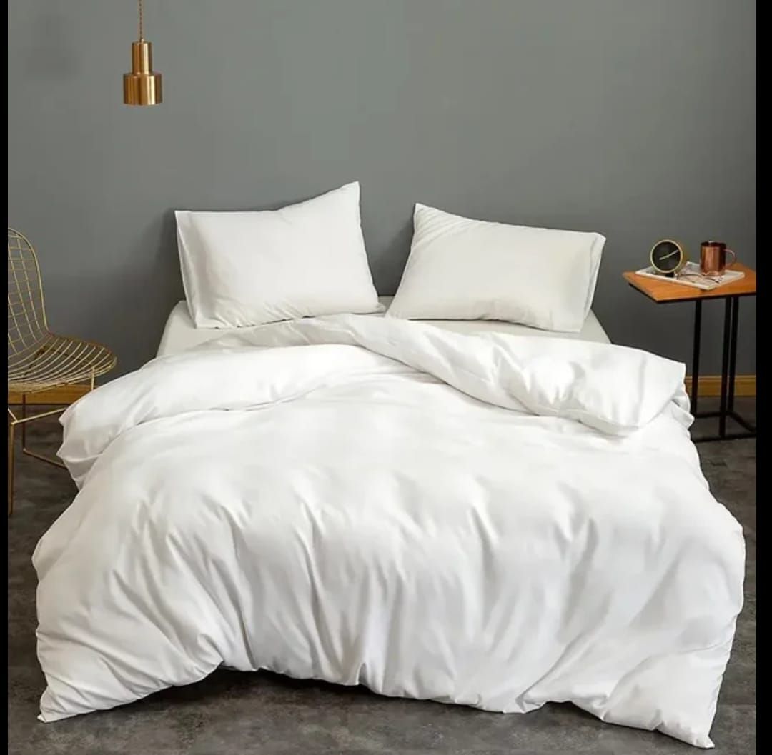 4pc Plain High Quality Duvet Cover Set_0