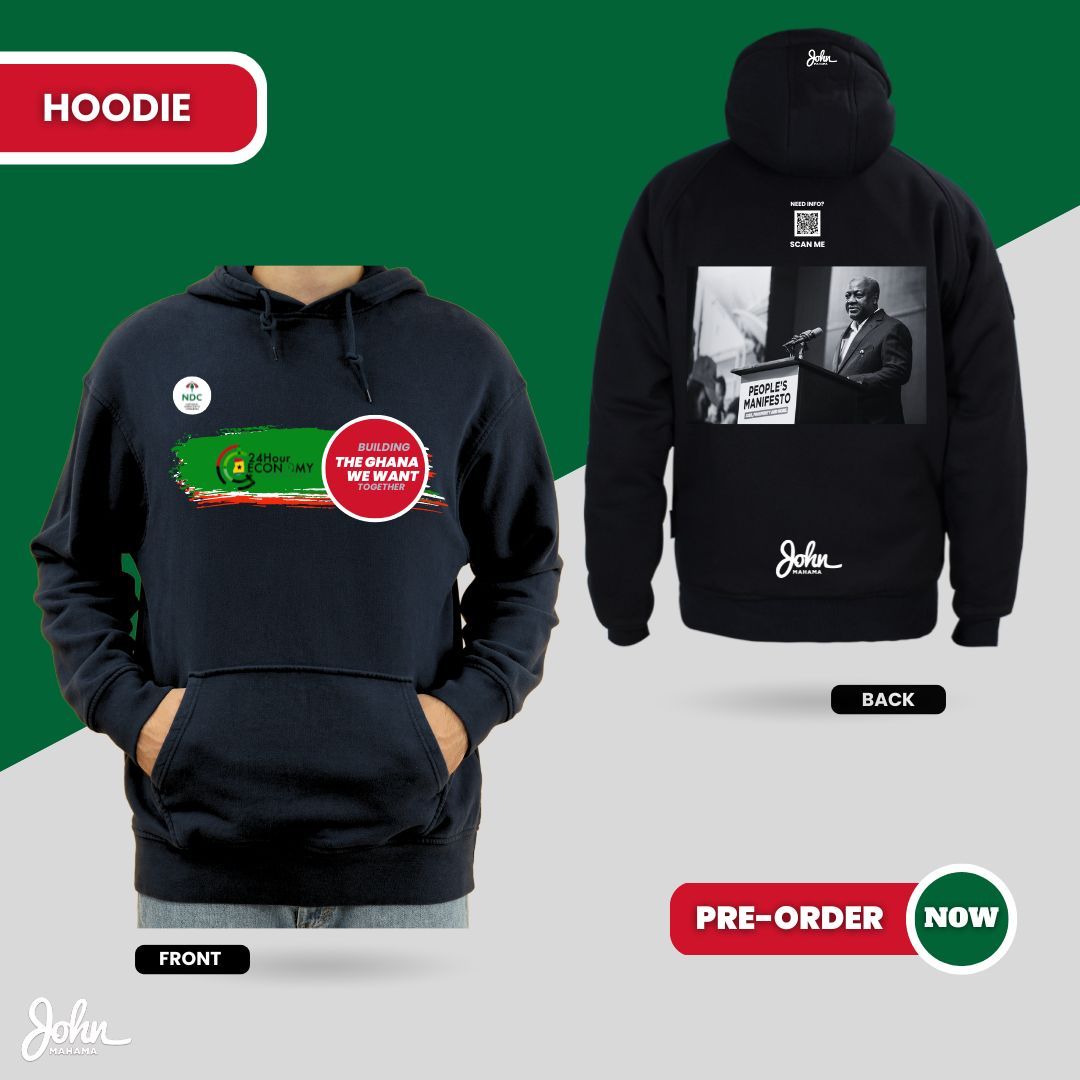 Black Hoodie with Green Banner_0