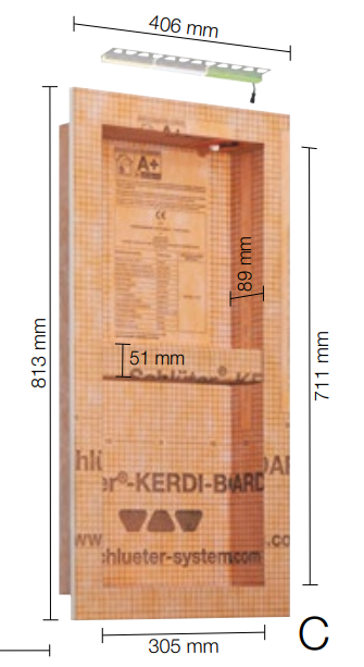 Kerdi Board NLT Niche set with LED lighting (NO BLUETOOTH CONTROLS INCLUDED)_3