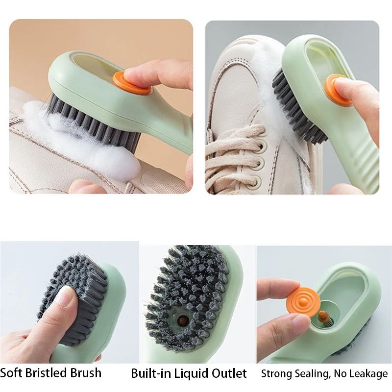 Brosse de Nettoyage pour Chaussures avec Compartiment pour Savon Liquide_2