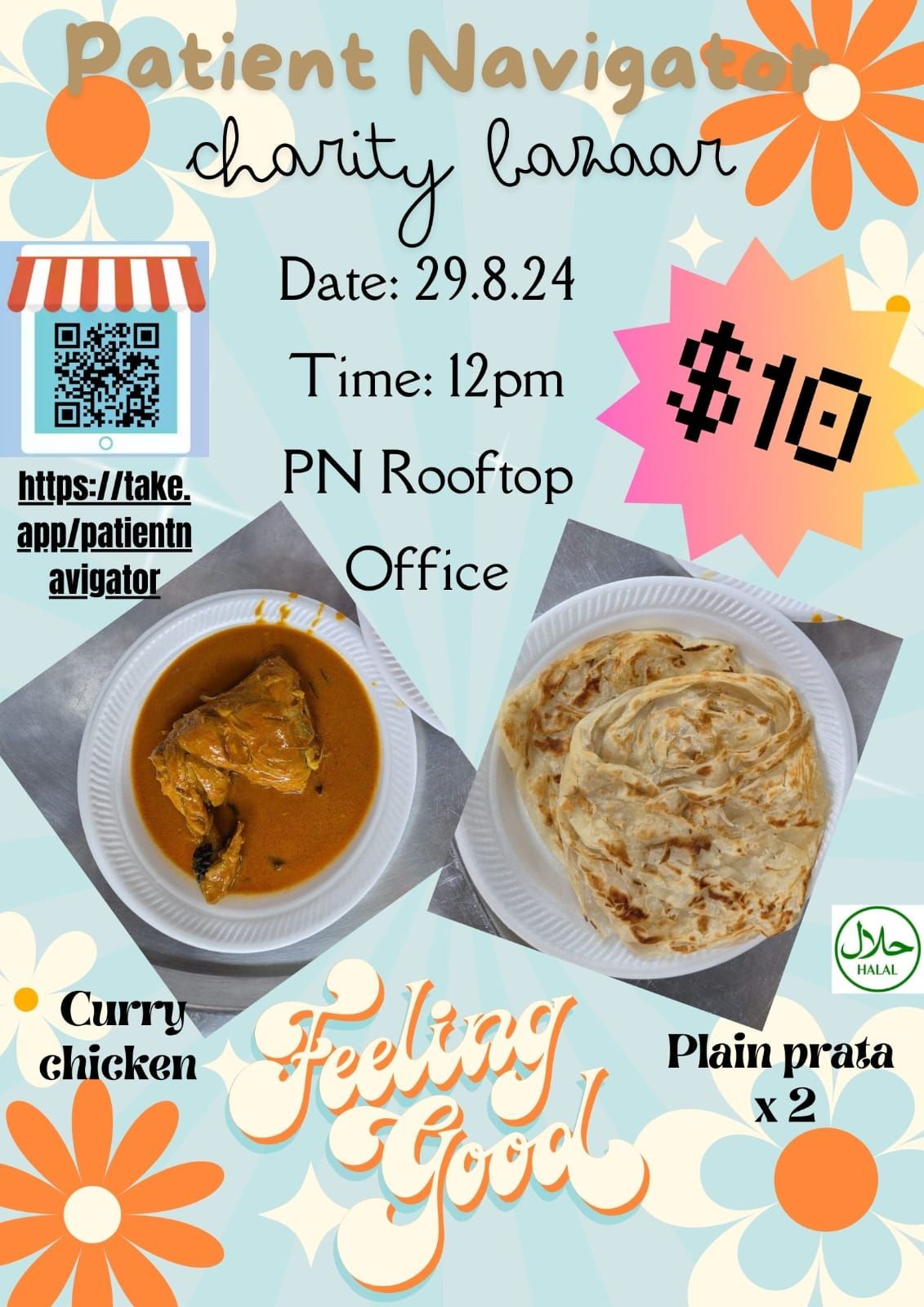 PN Charity Bazaar 29/08/24: Delicious Plain Prata X2 with Curry chicken @$10 per set. _0