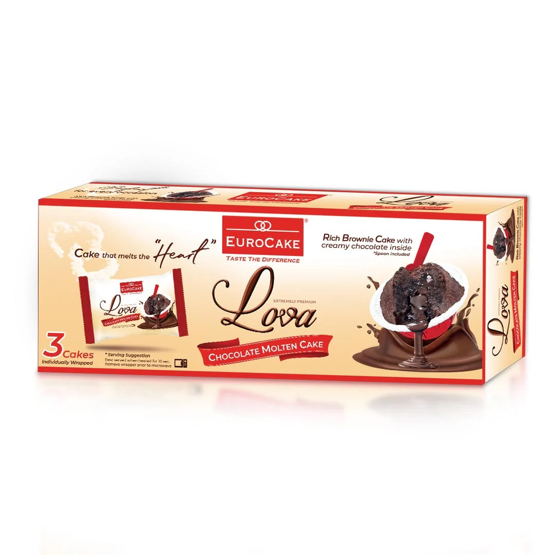 EuroCake Lova Rich Brownie Cake Filled with Creamy Chocolate (3 Pieces)_0