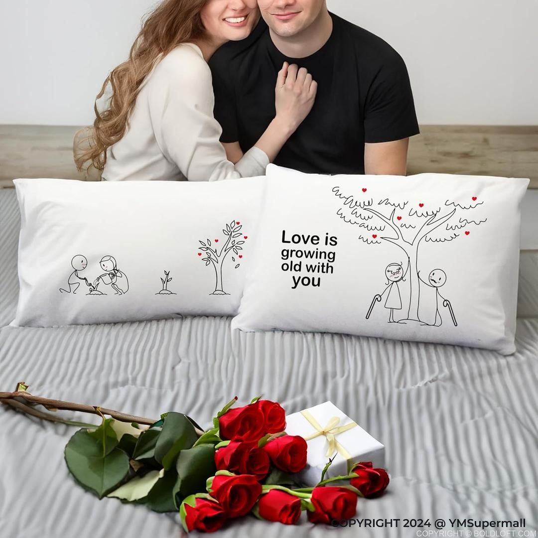 Love is Growing Couple Pillow Cases_1