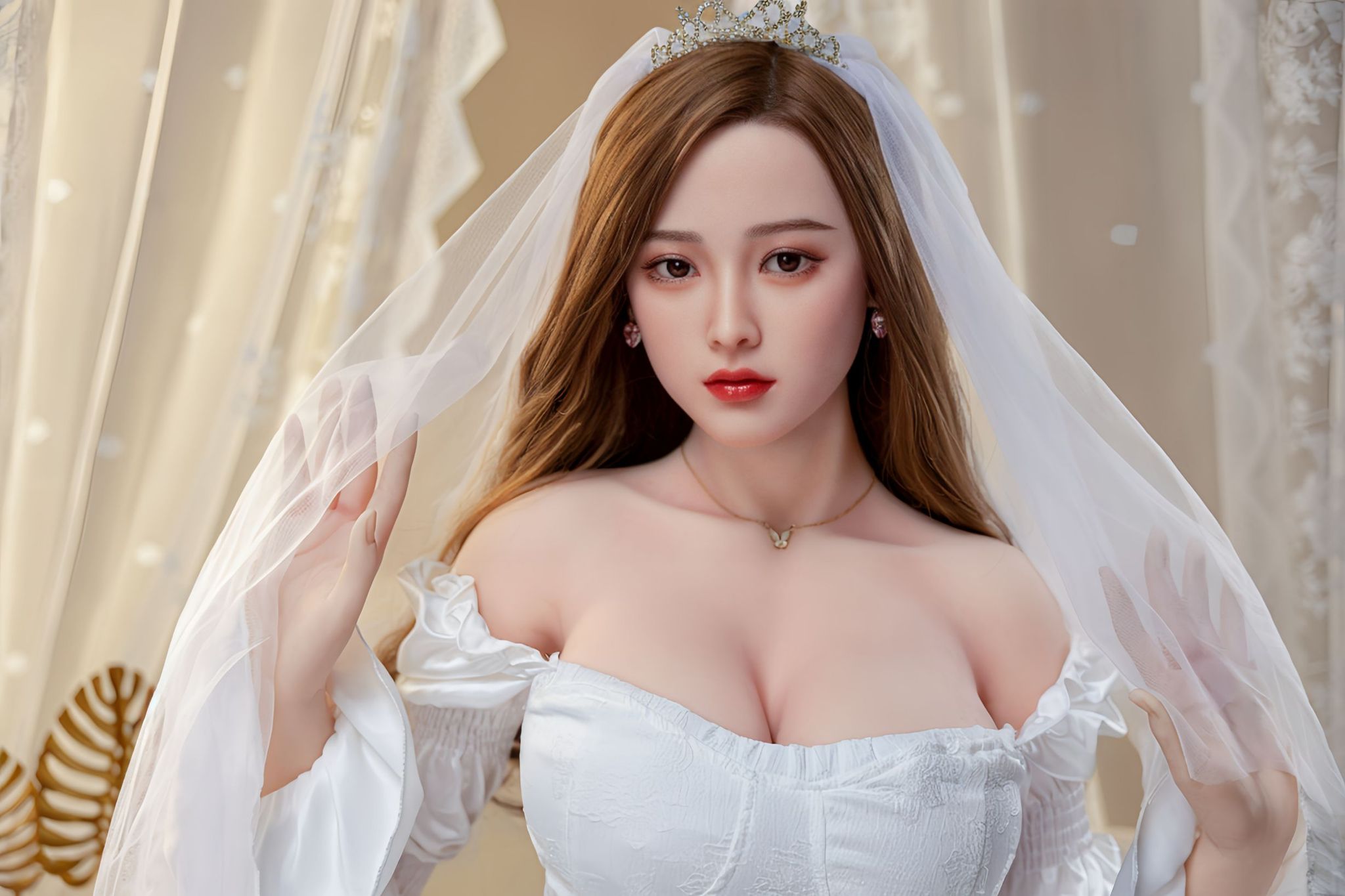 Mizzzee 145cm full silicone doll  谜姬纯硅胶婚纱娃娃-雅芙_3