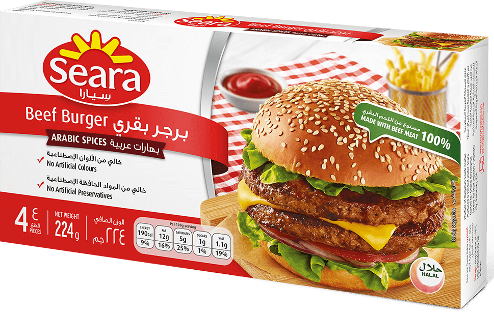 Seara Frozen Beef Burgers with Arabic Spices (4 Pieces)- artificial colors free  artificial preservatives free_0