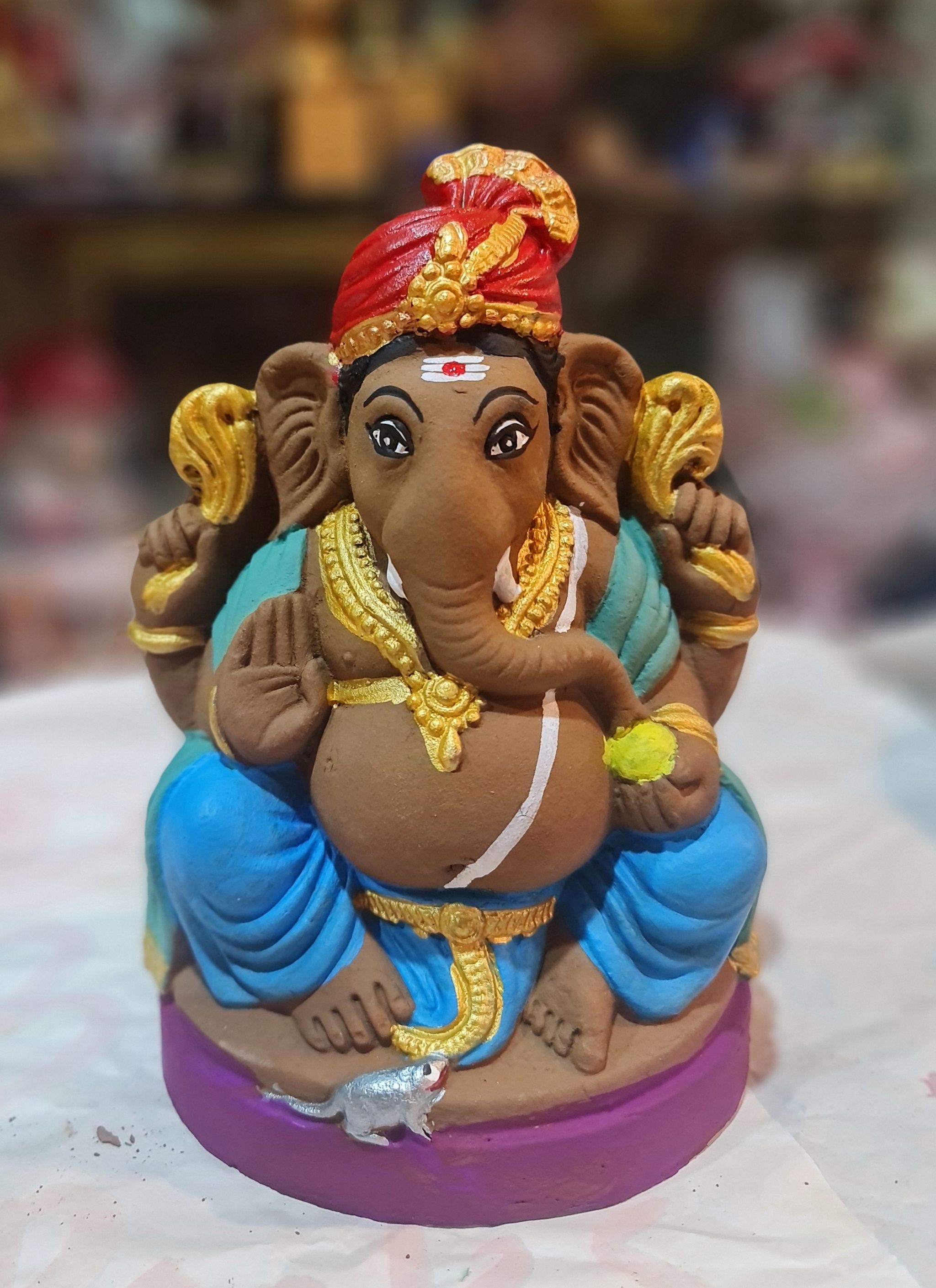 7.5 inches Ganesha with Pagdi (LEFT TRUNK ONLY)_2