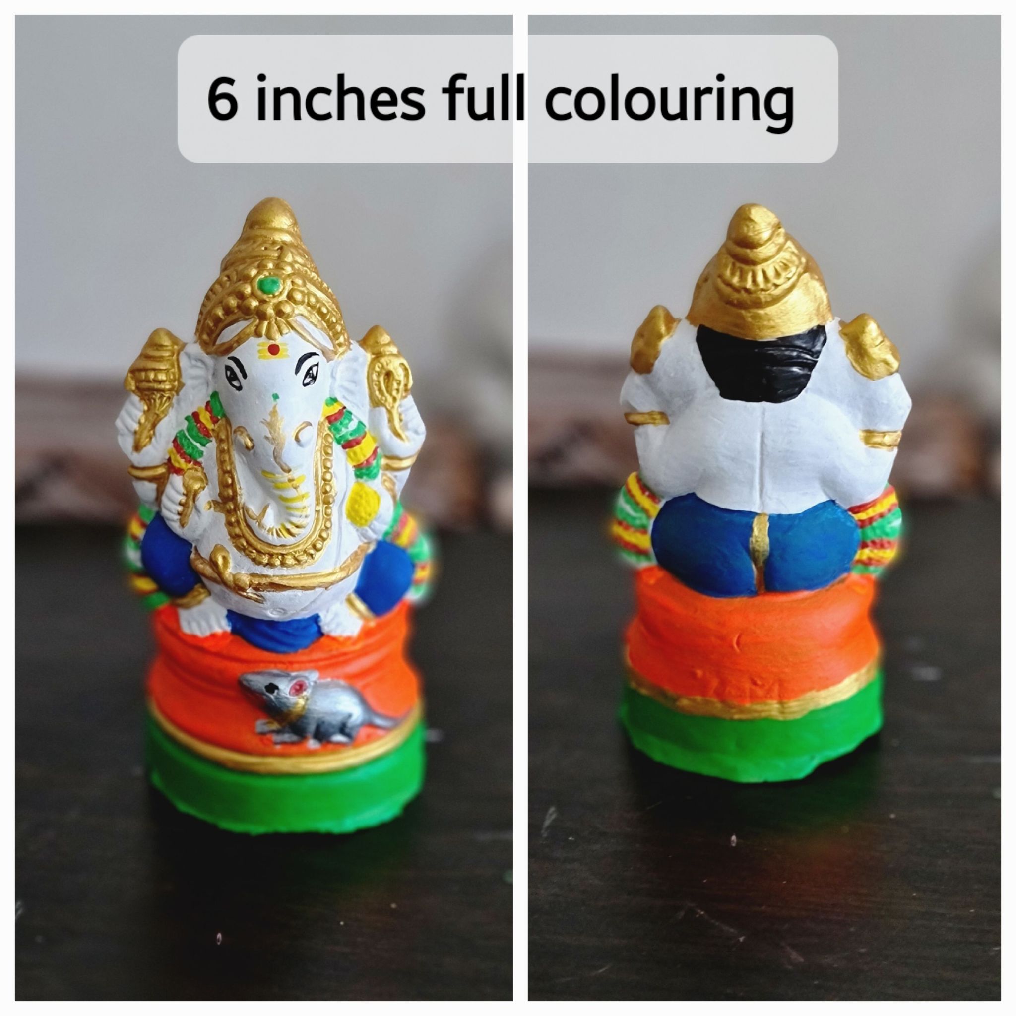 6 inches - Ganesha/Vinayagar (Left/Right Trunk)_3