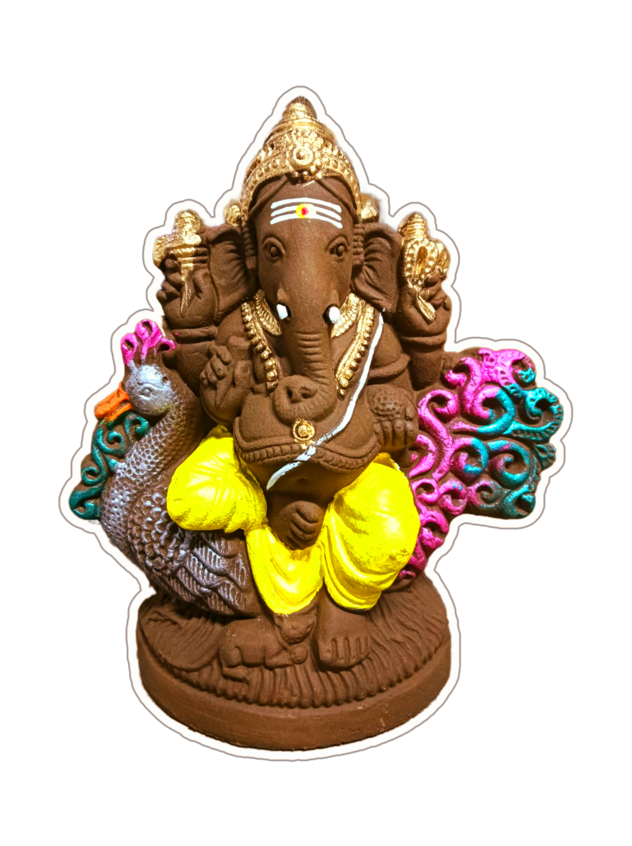 9 inches - Ganesha with Swan (Left/Right trunk)_1