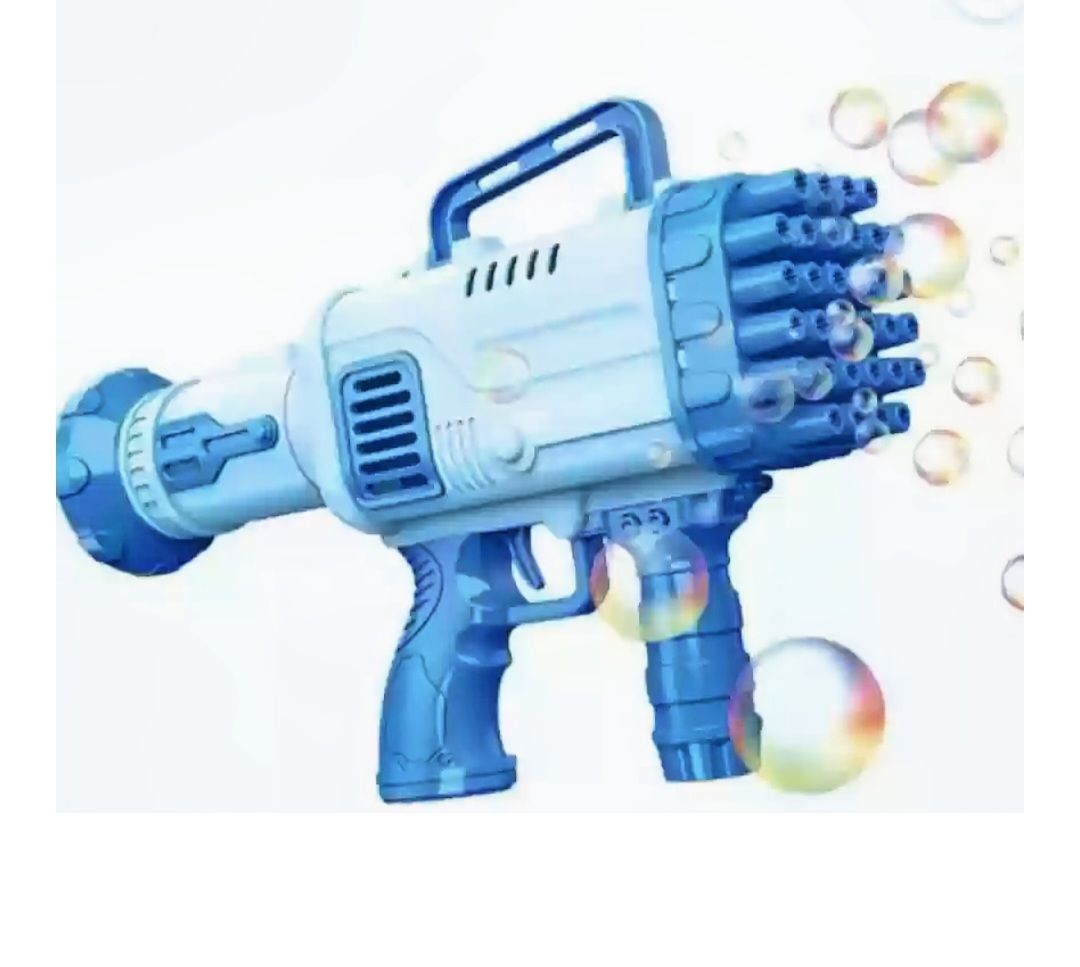 32 Hole Bazooka Automatic Soap Bubble Gun Blaster Toy- Blue_1