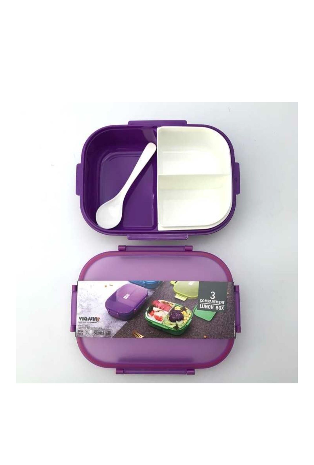  3 compartment Bento lunch box with  Water Bottle Set_1