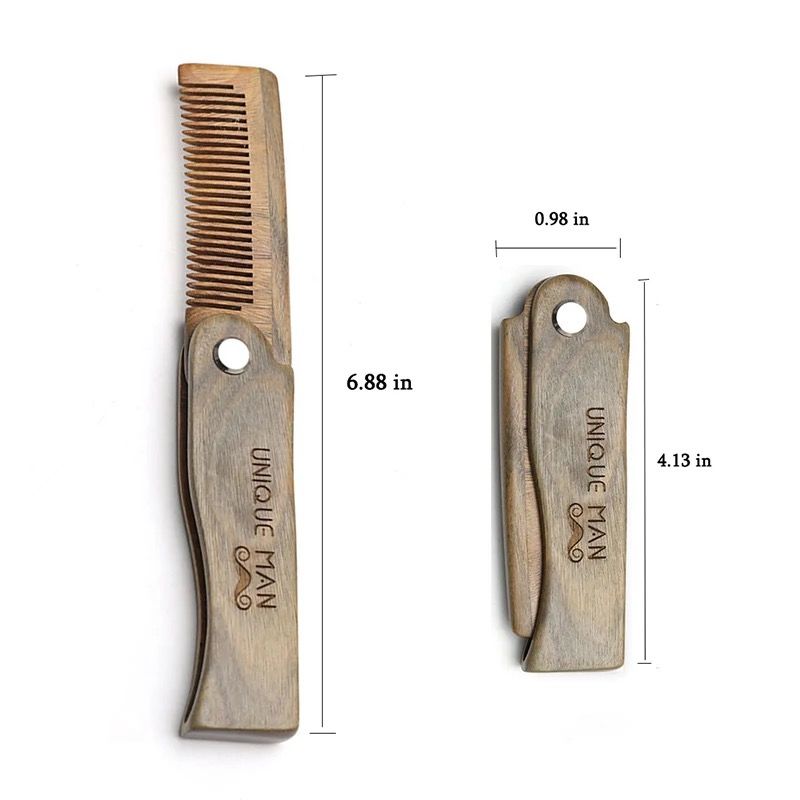 Peigne à Barbe en Bois Rétractable_2