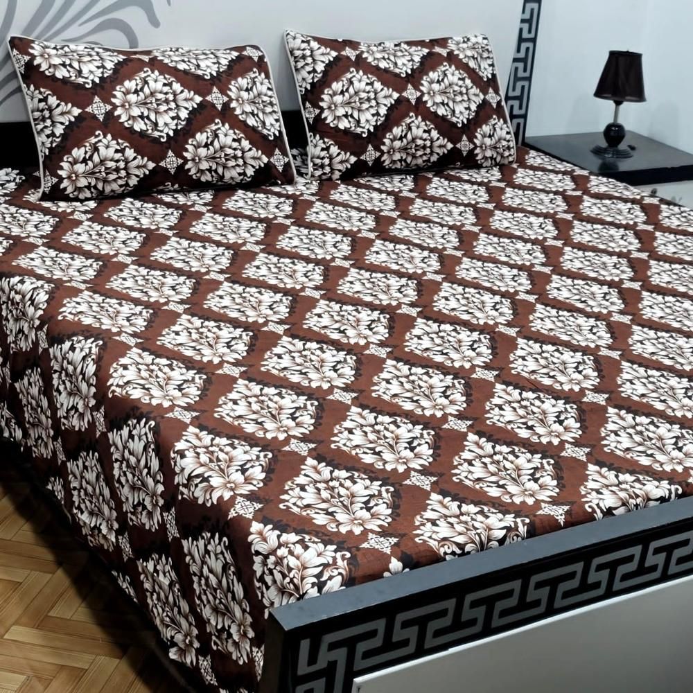 3 pcs crystal cotton double bedsheets _35