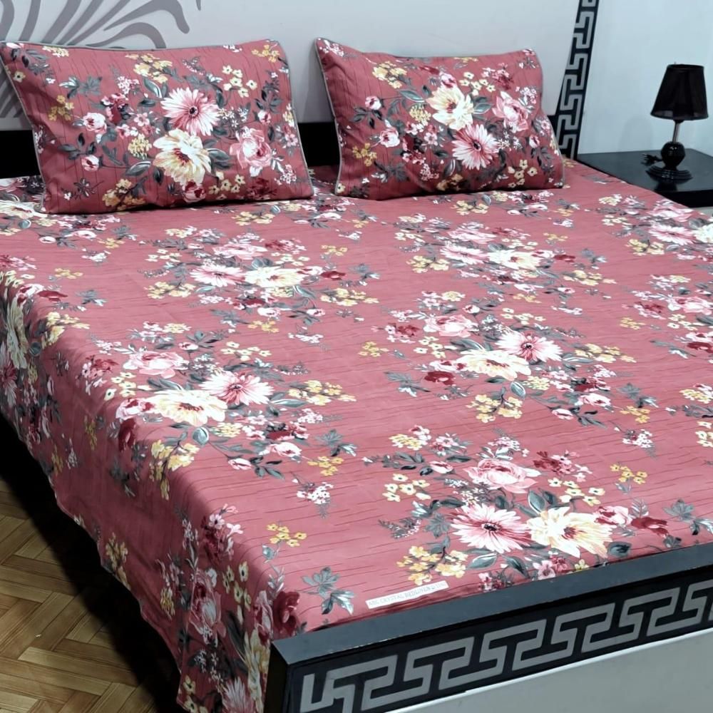 3 pcs crystal cotton double bedsheets _36