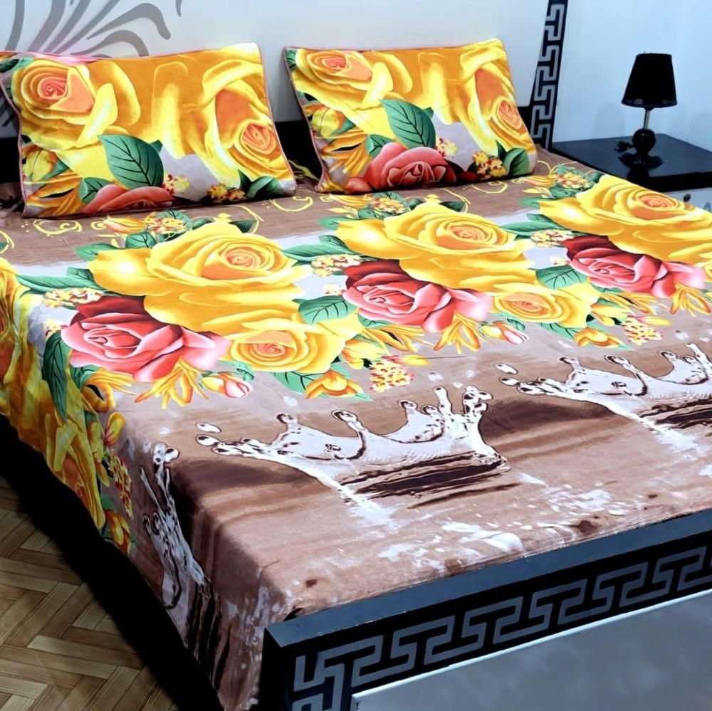 3 pcs crystal cotton double bedsheets _32