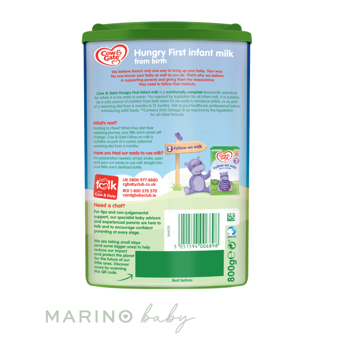 Cow & Gate Hungry First Infant Milk Powder 800g Baby Milk Formula, Suitable from Birth_1