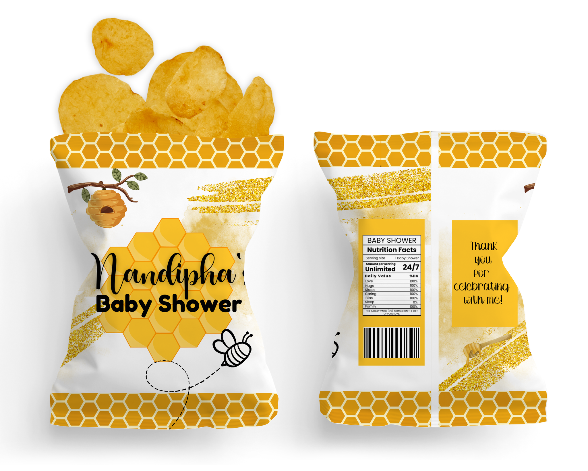 Honey Comb Baby Shower Chip Bag _0