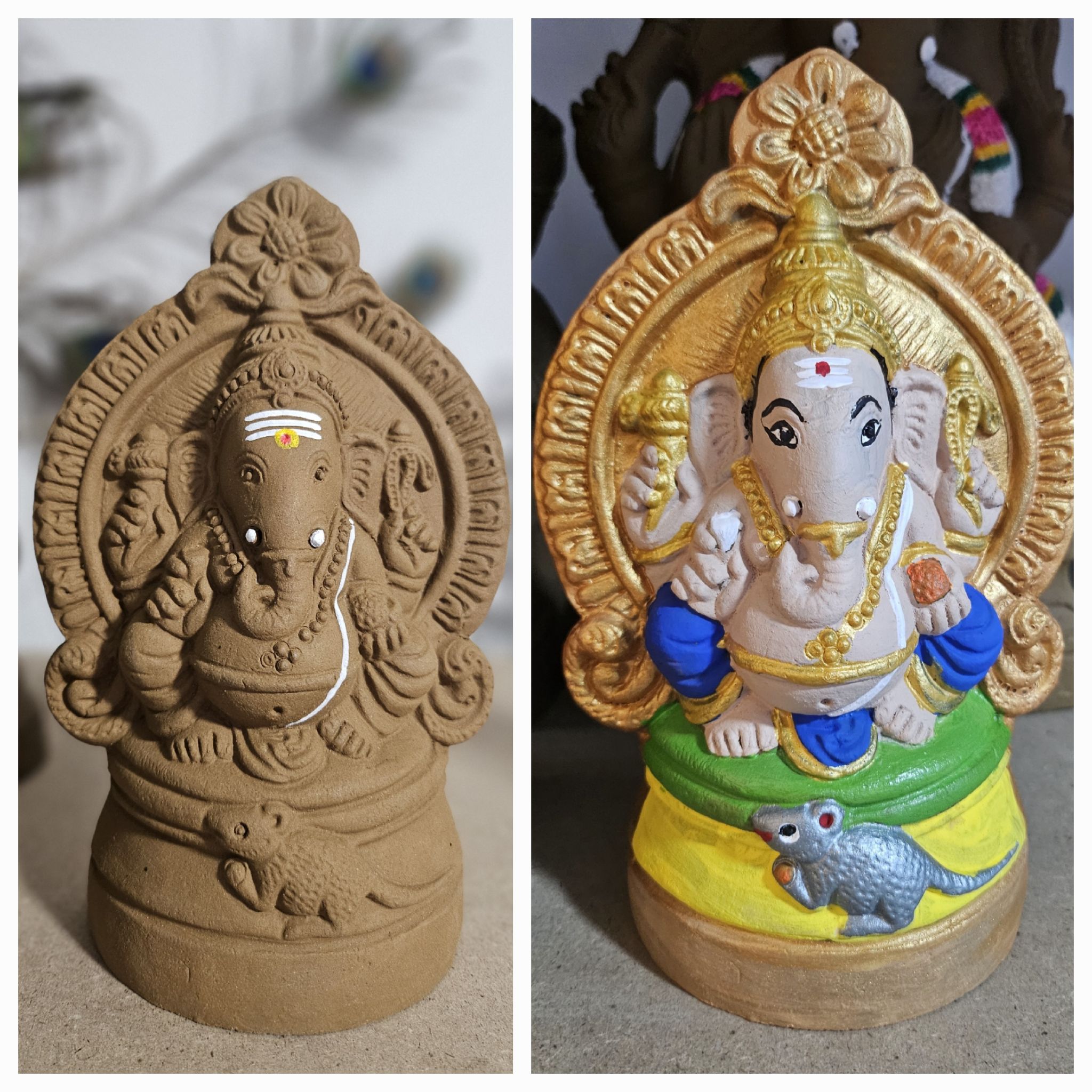 8 inches -  Ganesha with Ornamental Arch (RIGHT TRUNK ONLY)_0