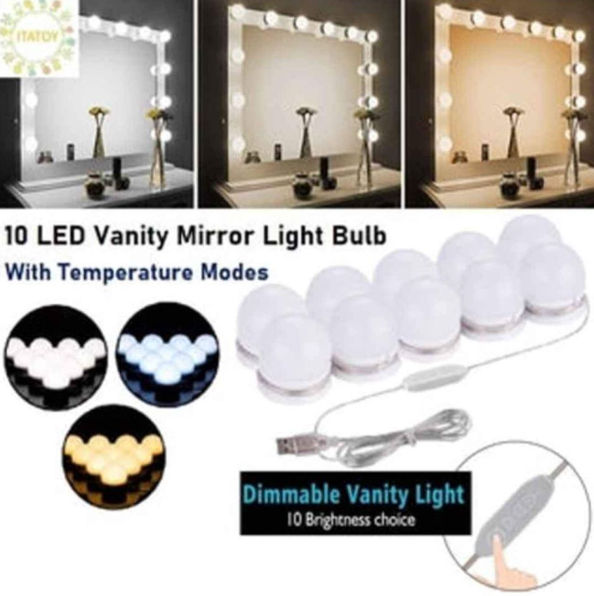 Pedro, VANITY LIGHTS FOR MIRROR MAKEUP 10 PIECES WITH REMOTE WIRED 3 COLORS ADJUSTABLE WITH REMOTE_5