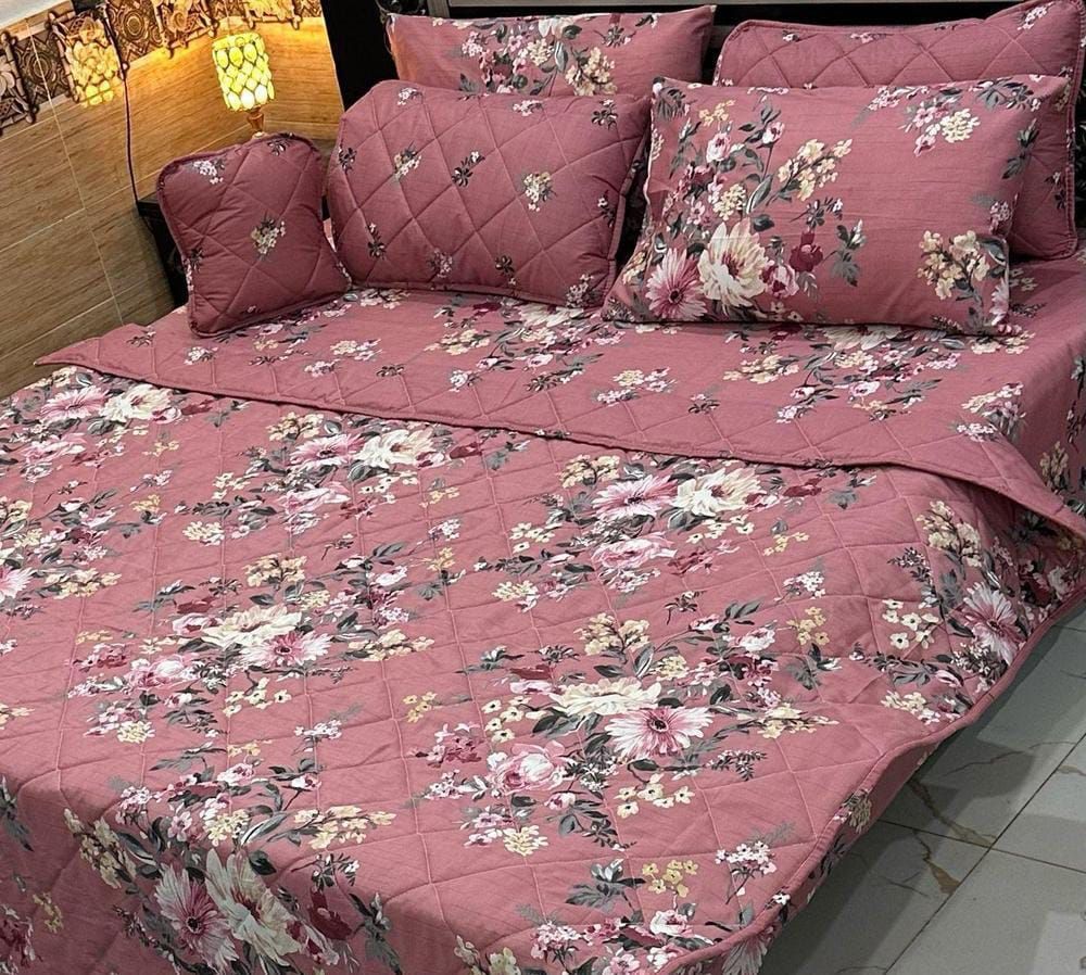 7 pcs cotton printed comforter set,_0