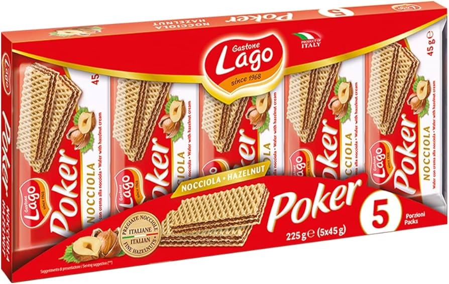 Gastone Lago Poker Wafers with Hazelnut Cream (4 + 1 Free)_0