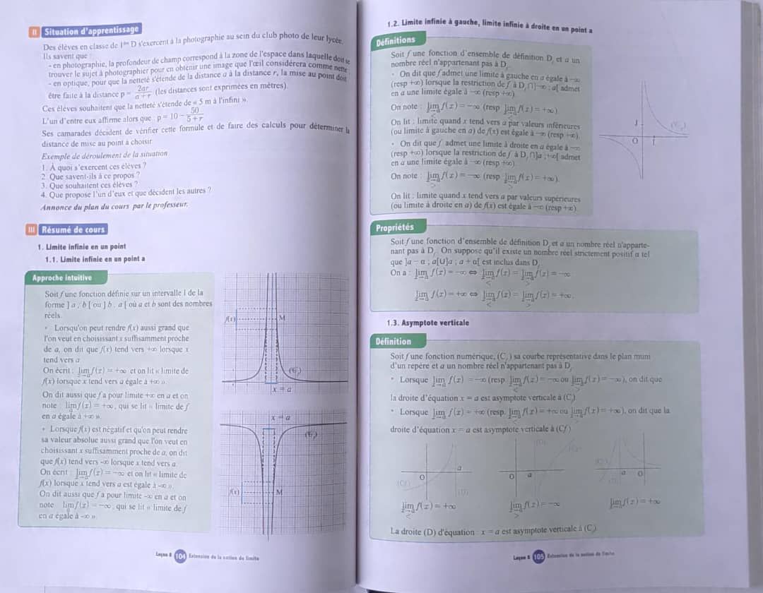 Mathematique / Les Cahiers de la Réussite (Valesse) - 1ere D_2