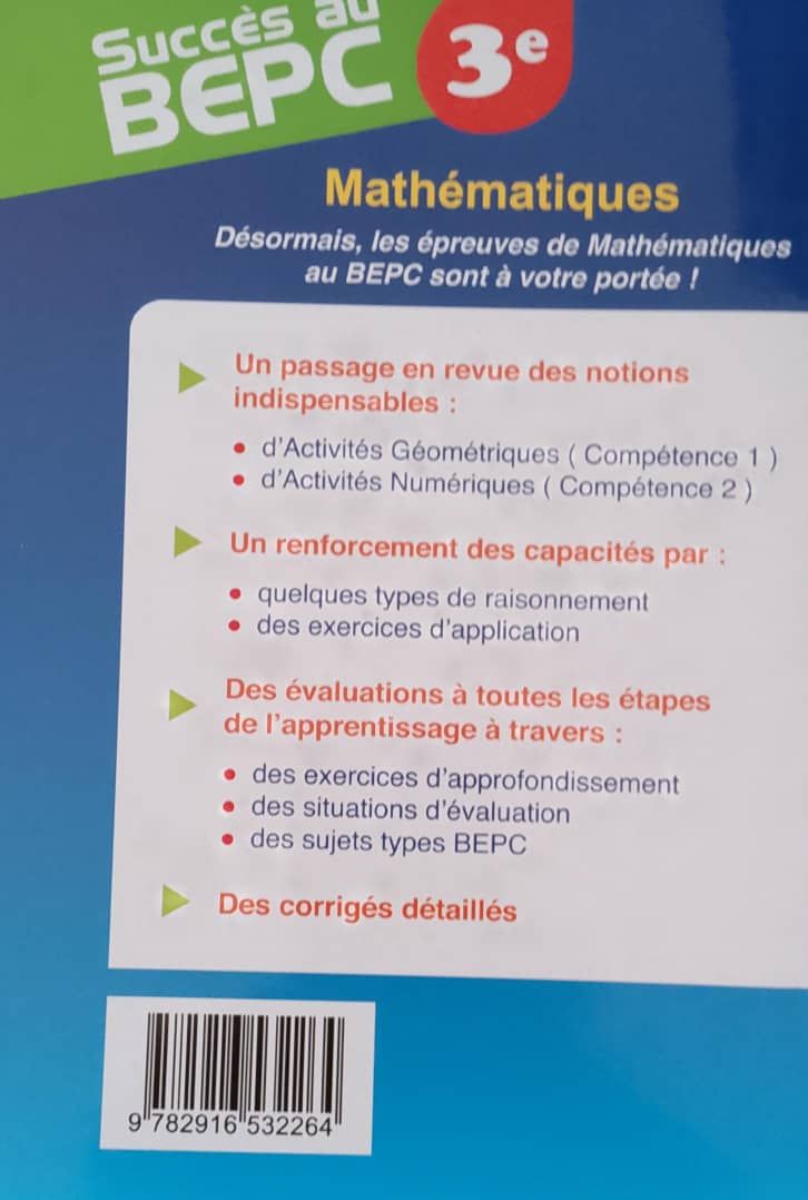 Succes au BEPC - Mathematique (Valesse) - 3ieme_1