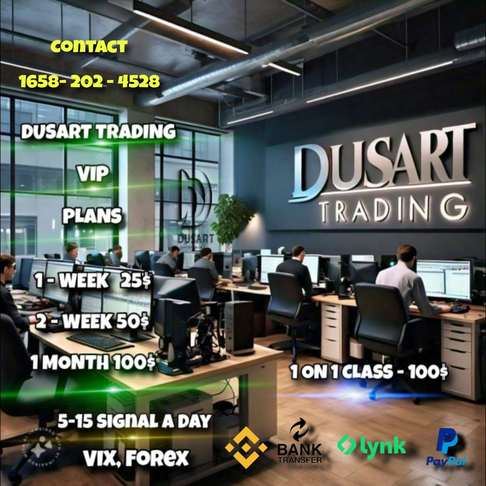 Dusart trading VIP signal plan 1 week_0