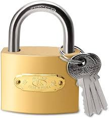 AK KEMCO Gold 38mm Padlock with Keys_0