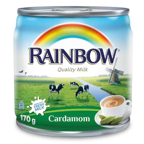 Rainbow Full Cream Evaporated Milk Cardamom Flavor - preservatives free  no added sugar_0