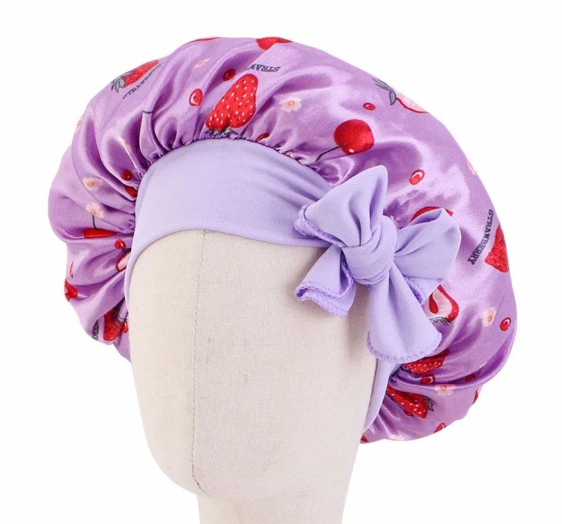 Adjustable Patterned Kiddie Wide-Band Bonnet _2