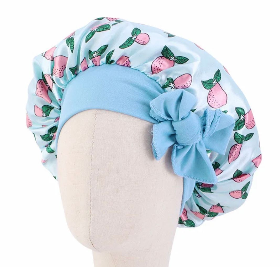 Adjustable Patterned Kiddie Wide-Band Bonnet _3