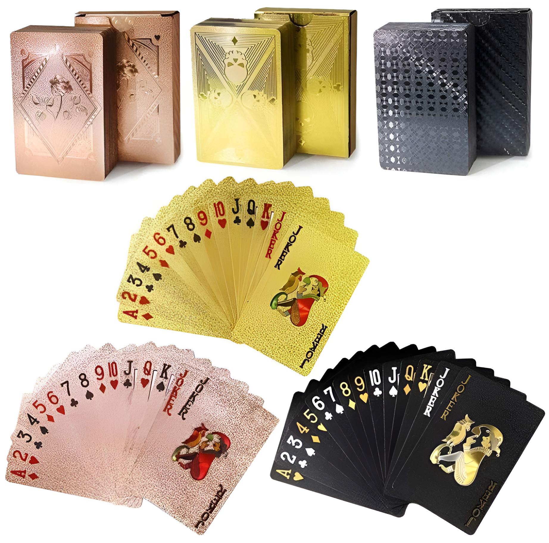 Waterproof Luxury Gold  Black  Pink Card_0