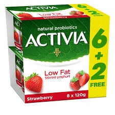 Activia Low Fat Strawberry Stirred Yogurt (6+2 Free)_0