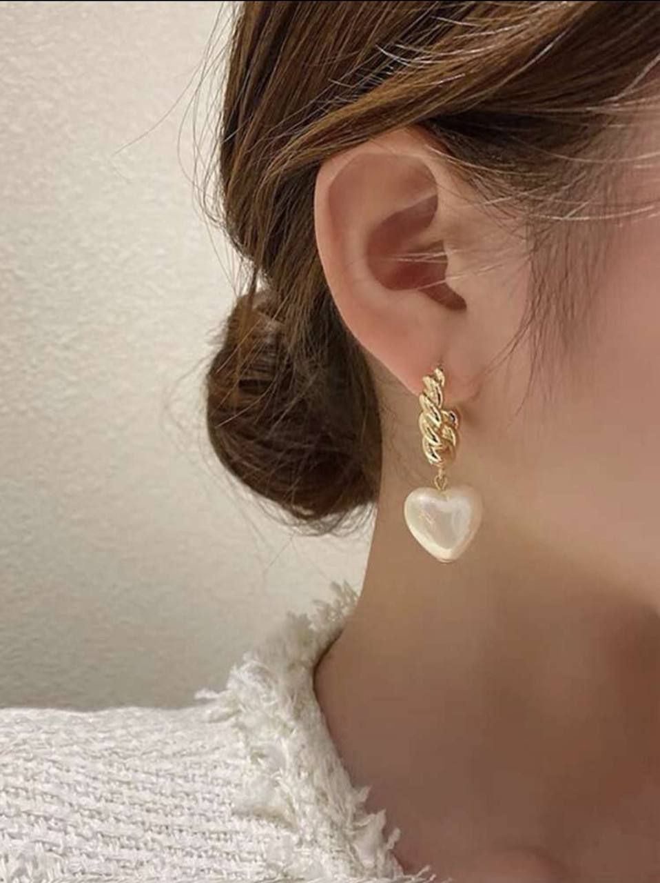 Pearl heart shape earring_2