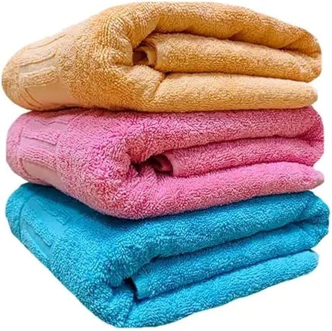 Cottonil Pack Of 3 Cotton Bath Towels Size 100x50 Cm _0