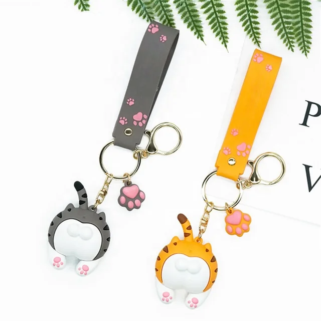 Cute Cat Bum Keychain_0