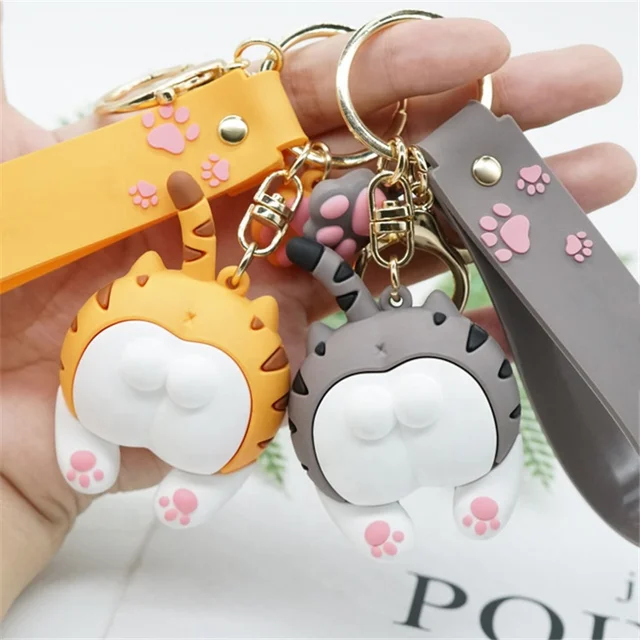 Cute Cat Bum Keychain_2