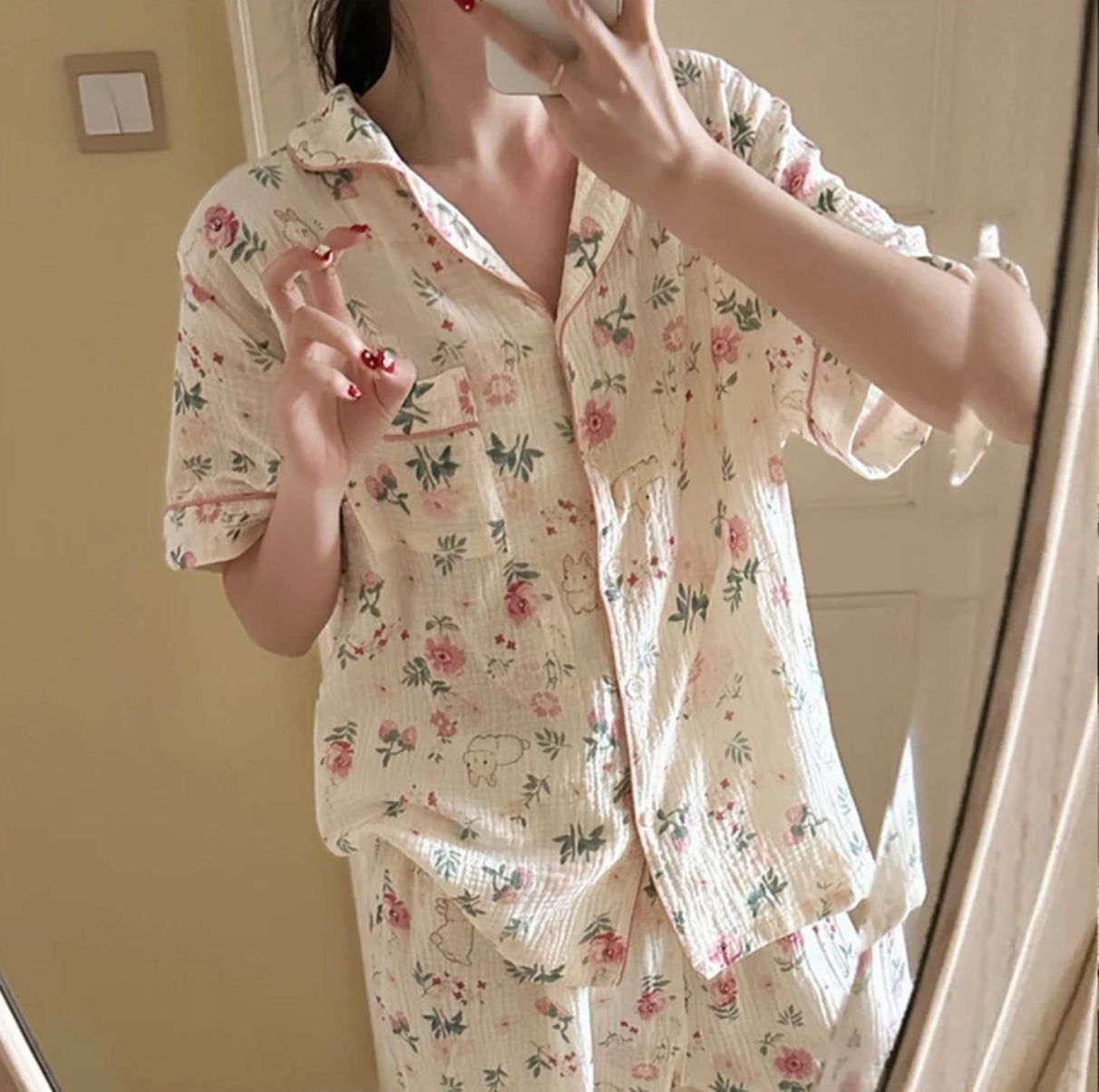 Rabbit pink pajama Korean style _3