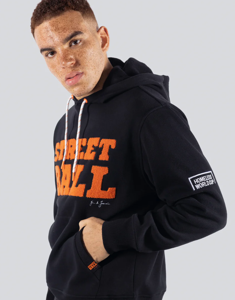 Unisex Hoodie Street ball - Soccer - Black_2