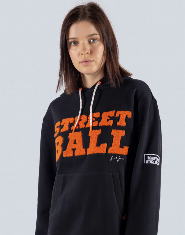 Unisex Hoodie Street ball - Soccer - Black_3