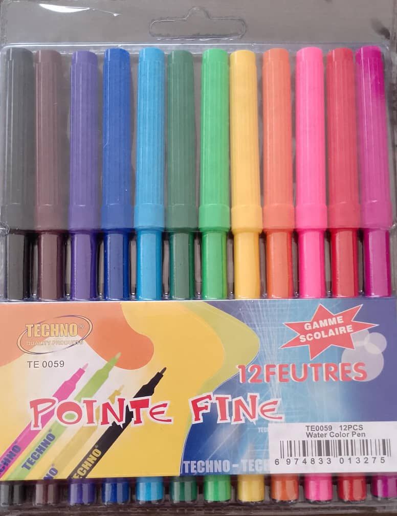 12 Feutres Couleurs pointe fine_0