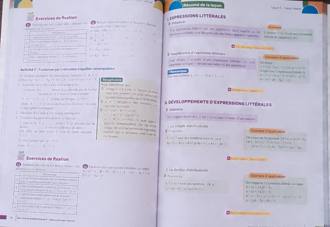 Mon Livre de Mathematique / Collection Pyramide - 4ieme (JD Editions)_2