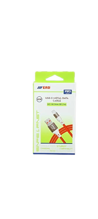 ERD Pro Series UC-142 Type C Metal Cable (Red, 1 Meter, 65W)_1