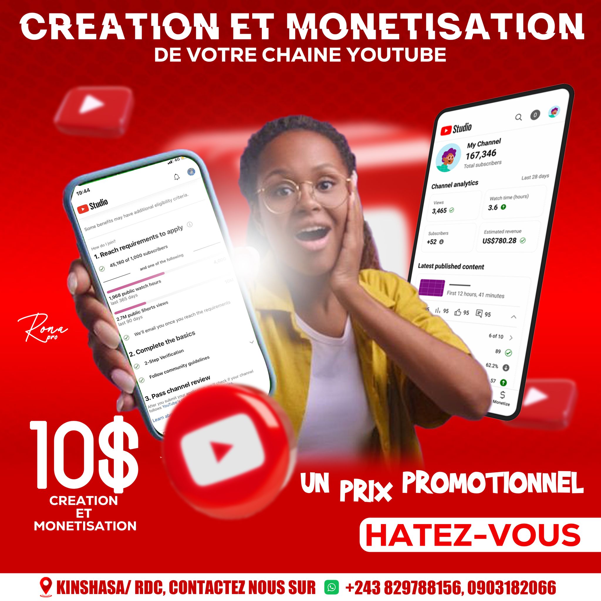 Création chaîne YouTube et Tik Tok monétiser _0