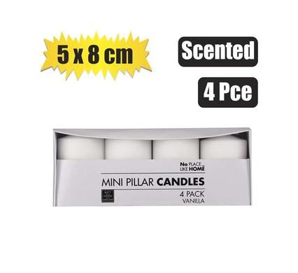 CANDLE SET 4PC PILLARS 5x8cm SCENTED_0