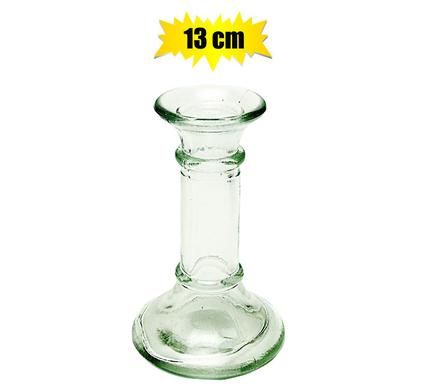 CANDLE-HOLDER GLASS 13cm CLEAR_0