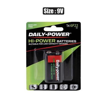 BATTERIES H/POWER SIZE:9VOLT/6F22 - 1PCE_0