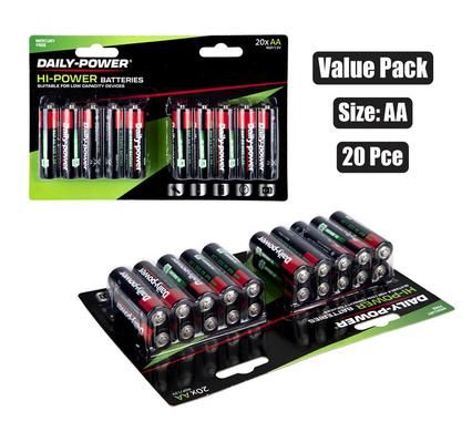 BATTERIES HIGJ POWER SIZE:AA / R6P 20PCE_0