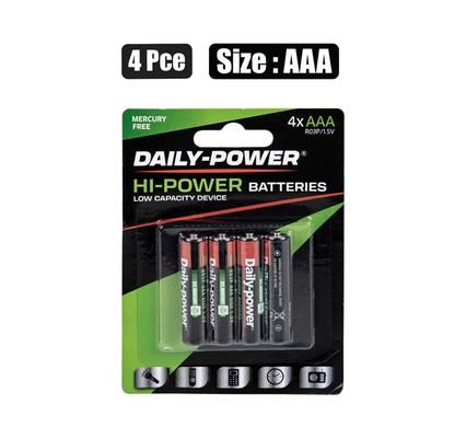  BATTERIES HIGH POWER SIZE:AAA / R03P 4PCE_0